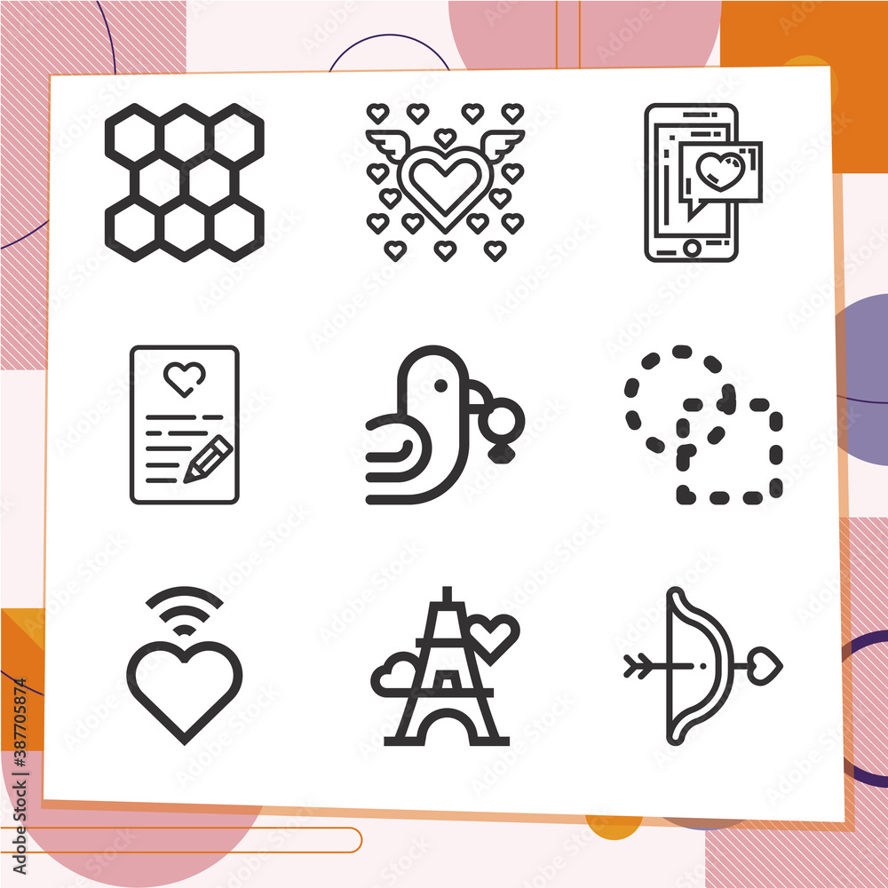 Simple set of 9 icons related to dearest Simple set of 9 icons related to dearest