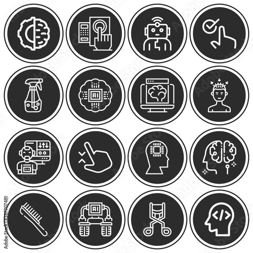 16 pack of breadth  lineal web icons set