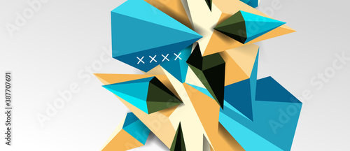 3d low poly abstract shape background vector illustration