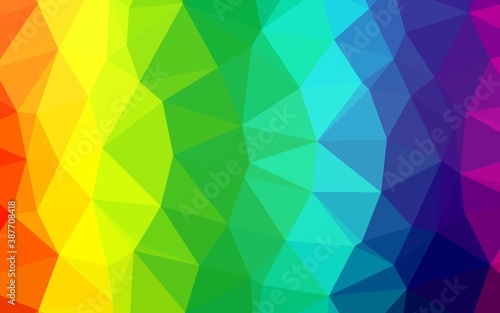 Light Multicolor  Rainbow vector polygon abstract layout.