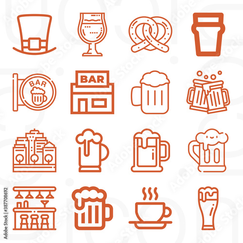 16 pack of pitt  lineal web icons set