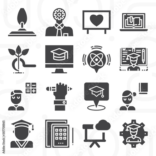16 pack of compulsory  filled web icons set