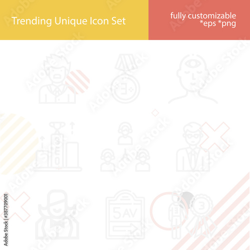 Simple set of third related lineal icons.