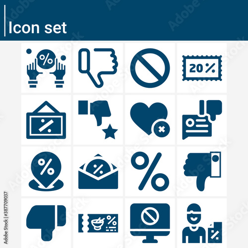 Simple set of reject related filled icons.