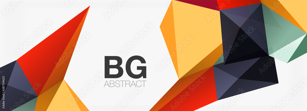 3d mosaic abstract backgrounds, low poly shape geometric design