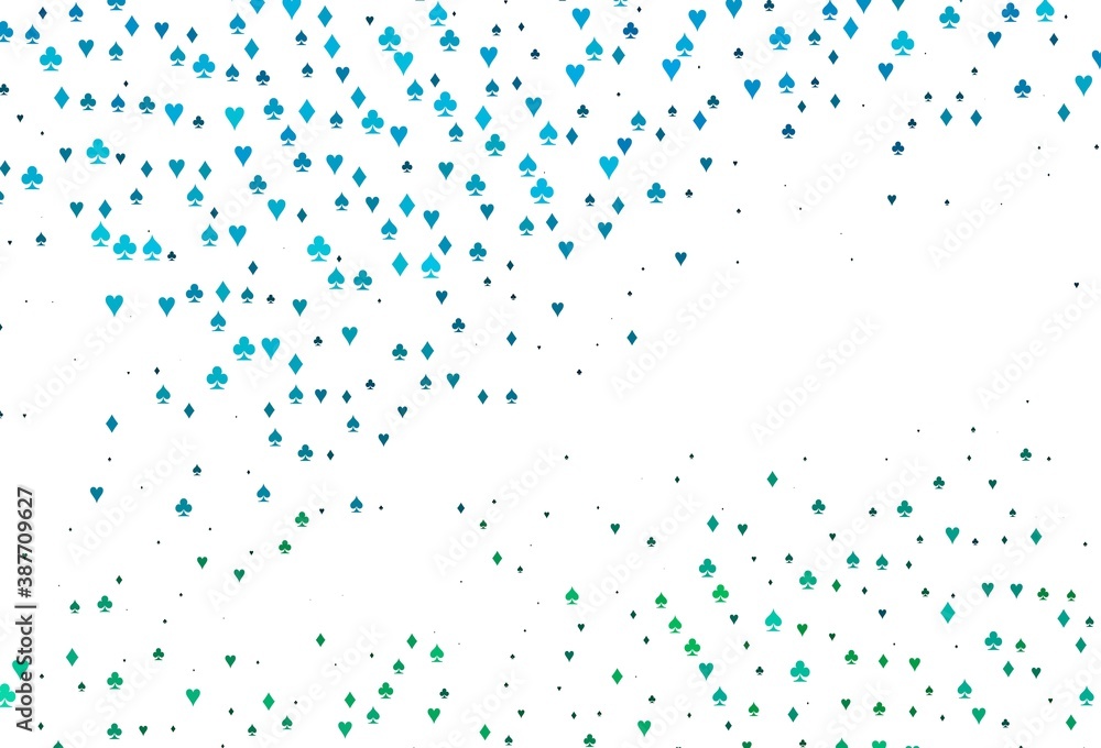 Light BLUE vector cover with symbols of gamble. Light BLUE vector cover with symbols of gamble.