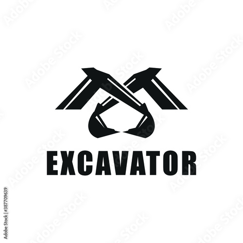 crossed excavator arms logo vector