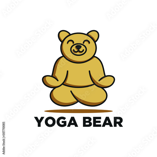 bear in yoga pose logo