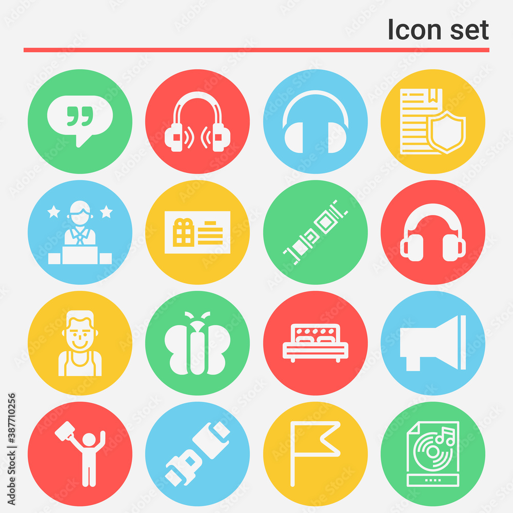16 pack of score  filled web icons set