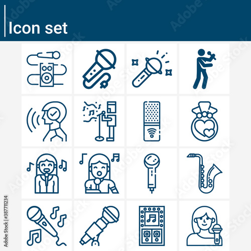Simple set of tenor related lineal icons.