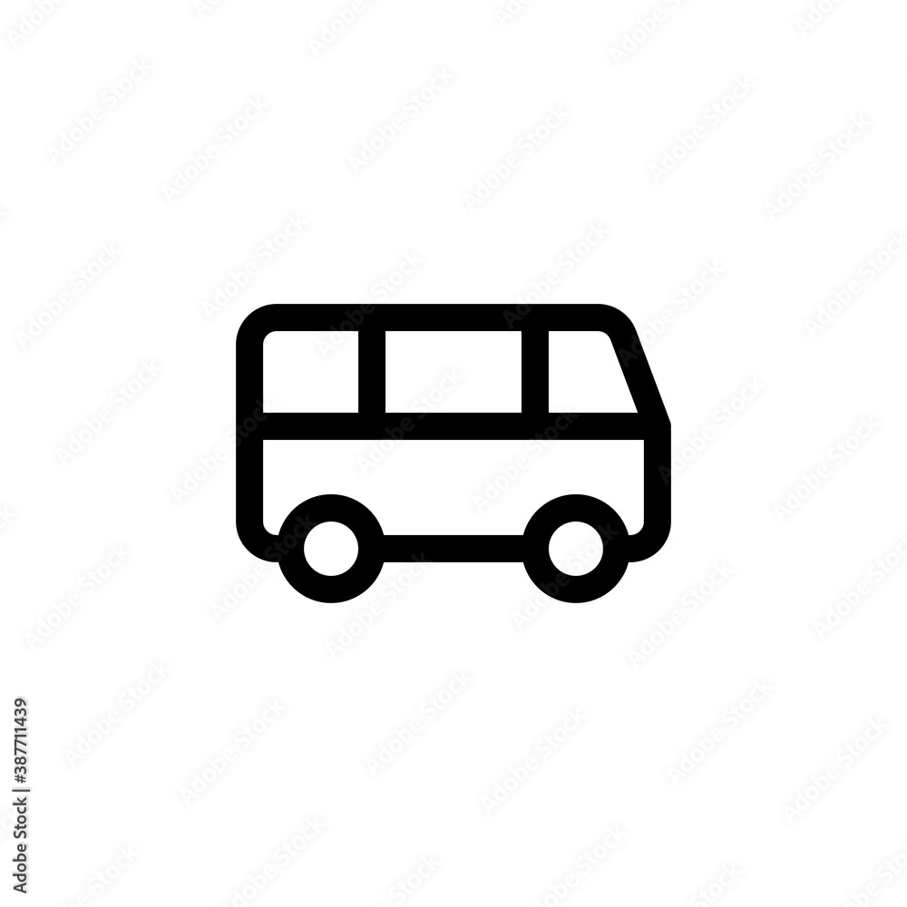 Bus transportation small look Icon, Logo, Vector