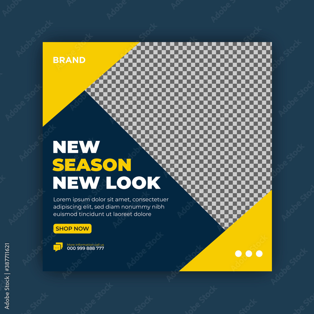 new season new-look social media square banner Instagram post social media post template
