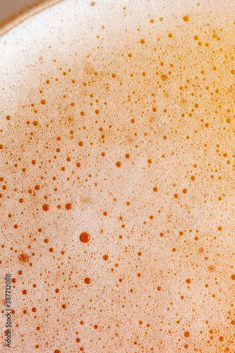 Close-up of foam in beer as abstract background.