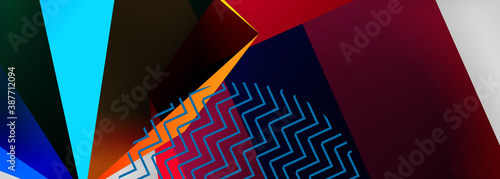 Low poly 3d geometric shapes, minimal abstract background. Vector illustrations for covers, banners, flyers and posters and other