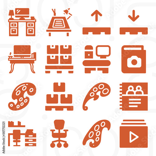 16 pack of released  filled web icons set