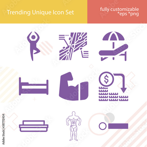 Simple set of contraction related filled icons.