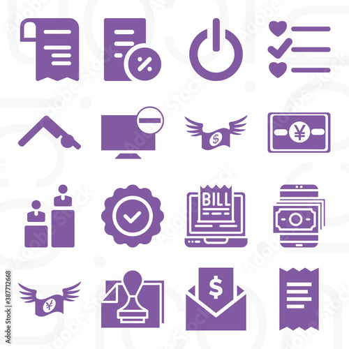 16 pack of veto  filled web icons set
