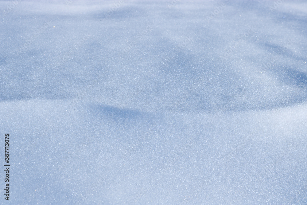 Winter christmas background, white snow texture with copy space