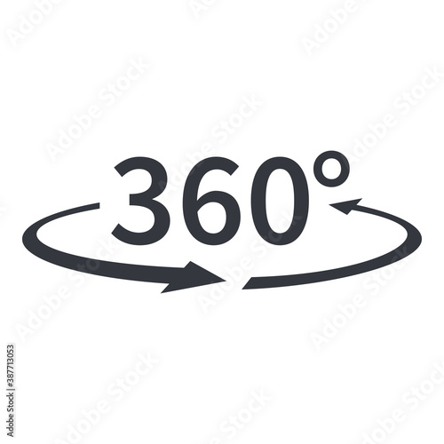 Vector Black 360 Degrees View Icon