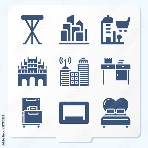 Simple set of 9 icons related to versus