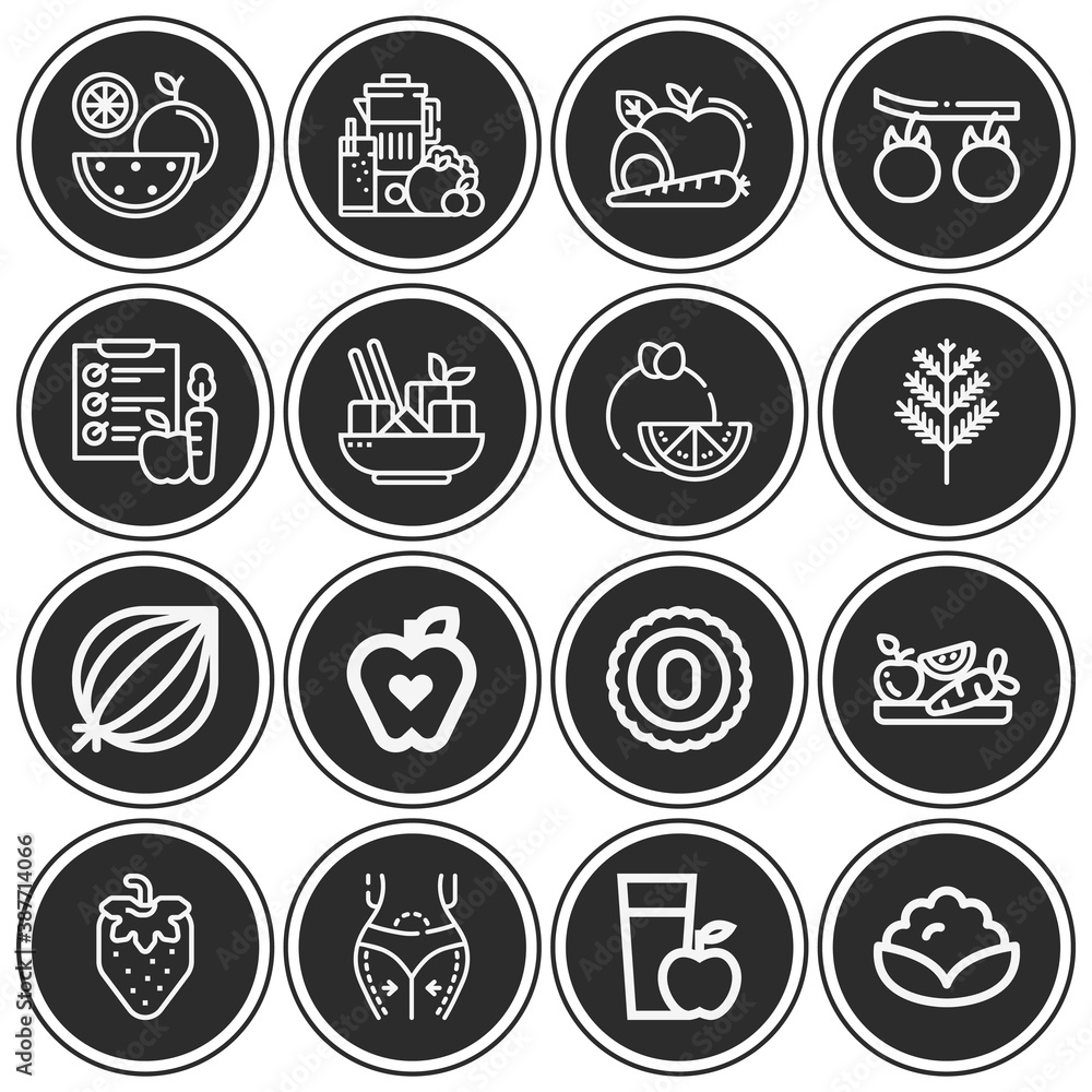 16 pack of carbohydrates lineal web icons set 16 pack of carbohydrates lineal web icons set
