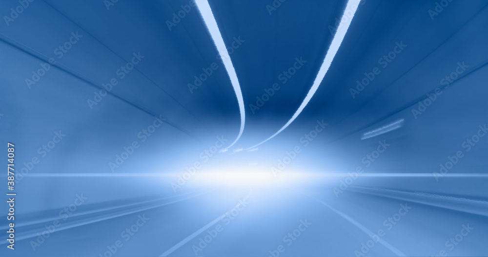 Highway road tunnel with car light Highway road tunnel with car light