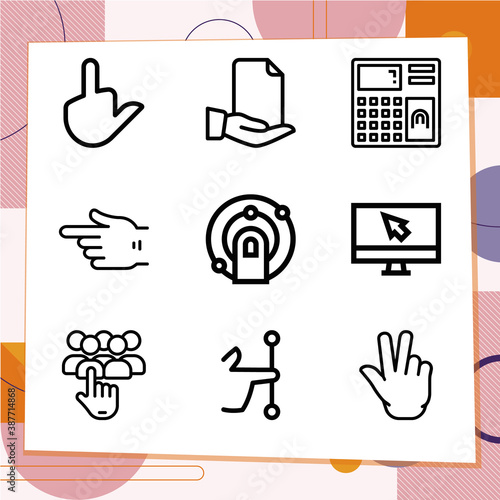 Simple set of 9 icons related to choosing