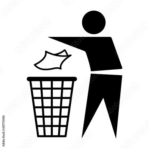 Do not litter flat icon isolated on white background. Keep it clean vector illustration. Tidy symbol