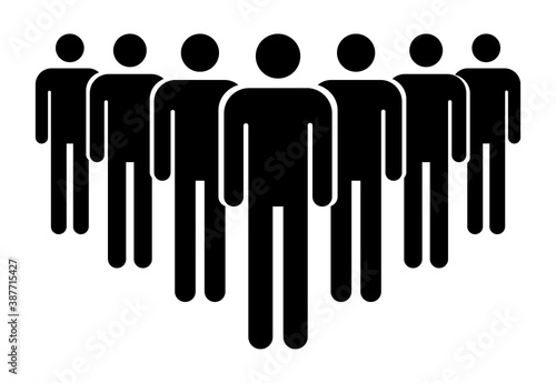 Grouping people flat icon isolated on white background. Teamwork symbol. Community vector illustration