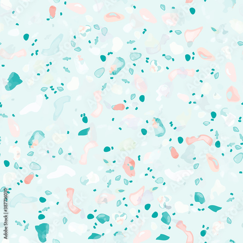 Terrazzo Texture Vector. Flooring Seamless Pattern