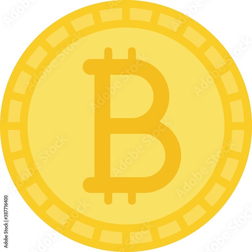 Bitcoin cryptocurrency vector icon, decentralized digital currency