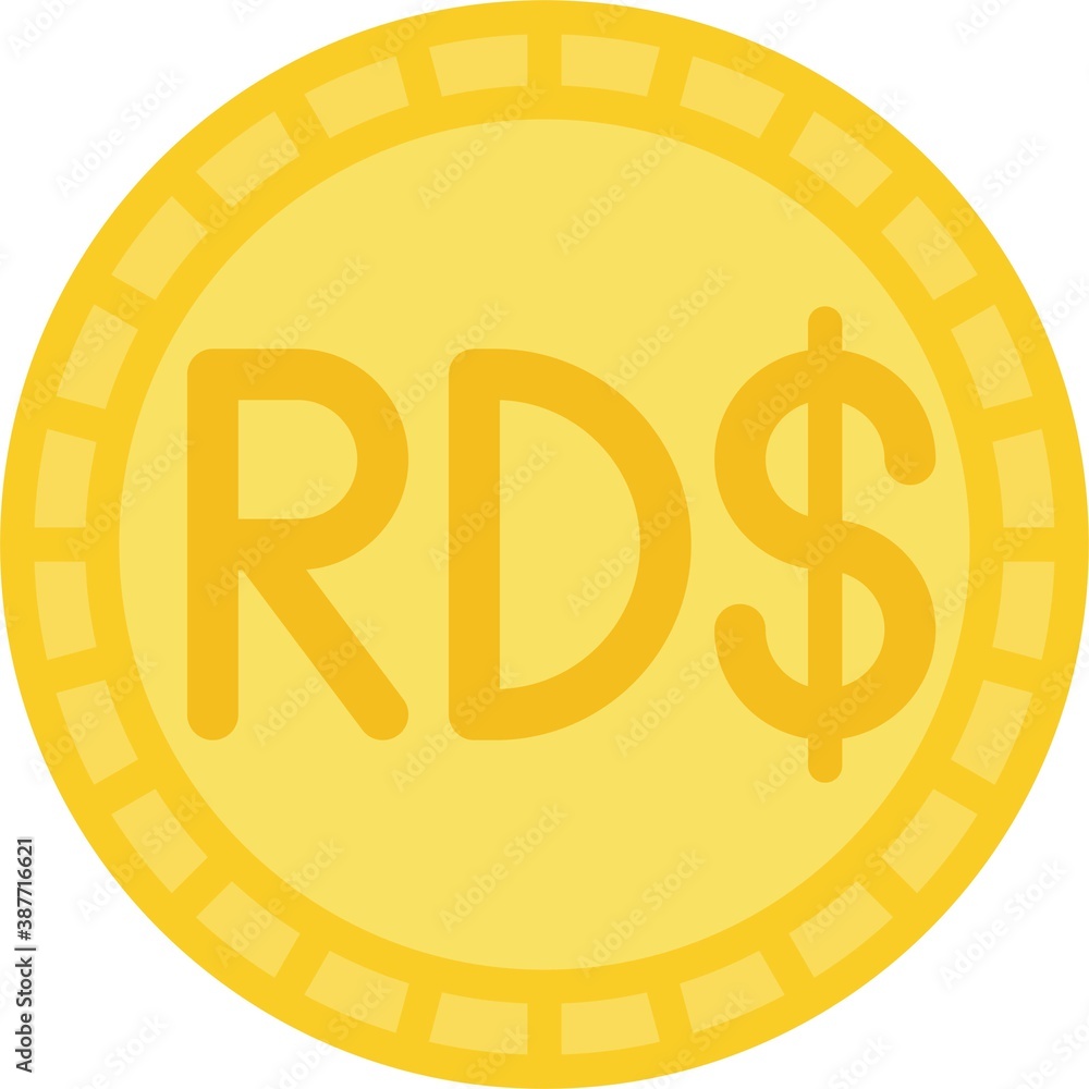 Dominican peso coin, currency of the Dominican Republic Dominican peso coin, currency of the Dominican Republic