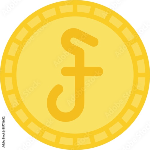 Cambodian riel coin icon, currency of Cambodia