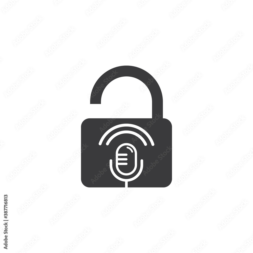 assistant voice lock icon vector illustration design assistant voice lock icon vector illustration design