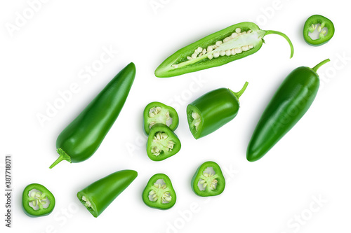 Fotografia jalapeno peppers isolated on white background