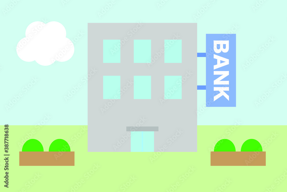 銀行の建物 ベクターイラスト 銀行の建物 ベクターイラスト