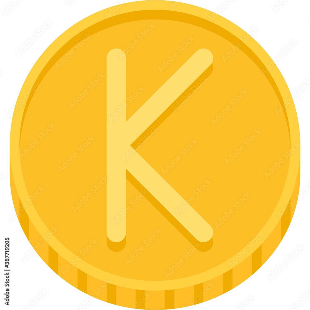 Kyat Kina or Kwacha coin, currency of many countries Kyat Kina or Kwacha coin, currency of many countries