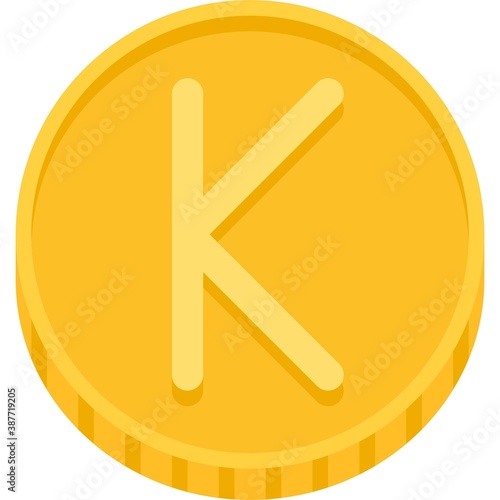 Kyat Kina or Kwacha coin, currency of many countries