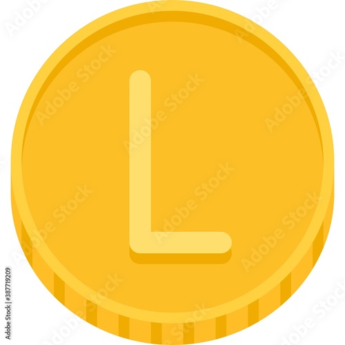 Honduran lempira coin icon, currency of Honduras