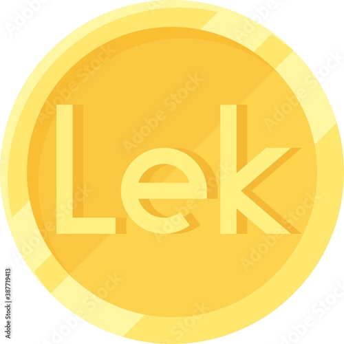 Lek coin icon, official currency of Albania