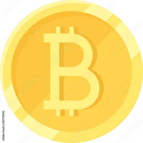 Bitcoin cryptocurrency vector icon, decentralized digital currency