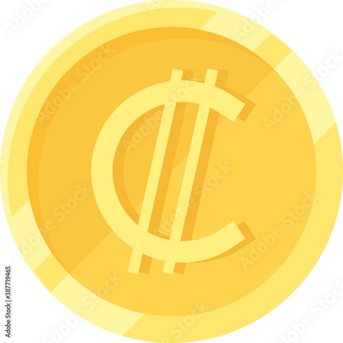 Costa Rican colón coin, currency of Costa Rica