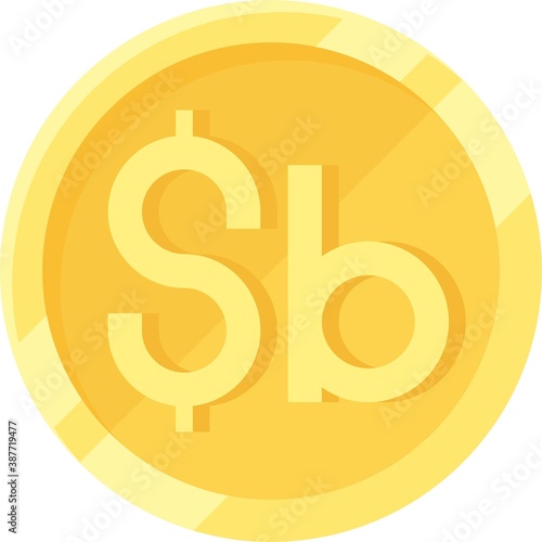 Bolivian boliviano coin icon, currency of Bolivia