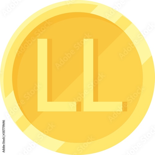 Lebanese pound coin icon, currency of Lebanon photo