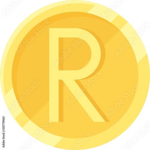 South African rand coin, official currency of South Africa