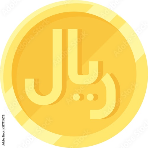 Iranian rial coin icon, currency of Iran