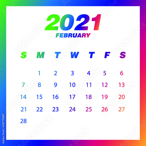 Abstract and modern calendar of 2021