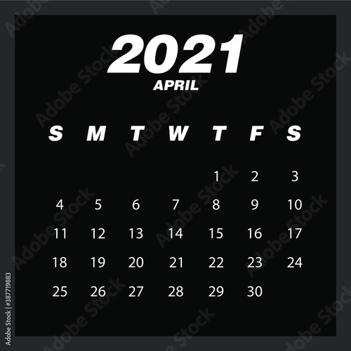 Abstract and modern calendar of 2021