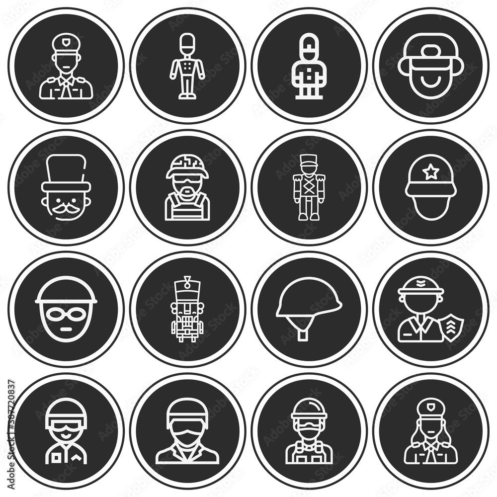 16 pack of morgan  lineal web icons set
