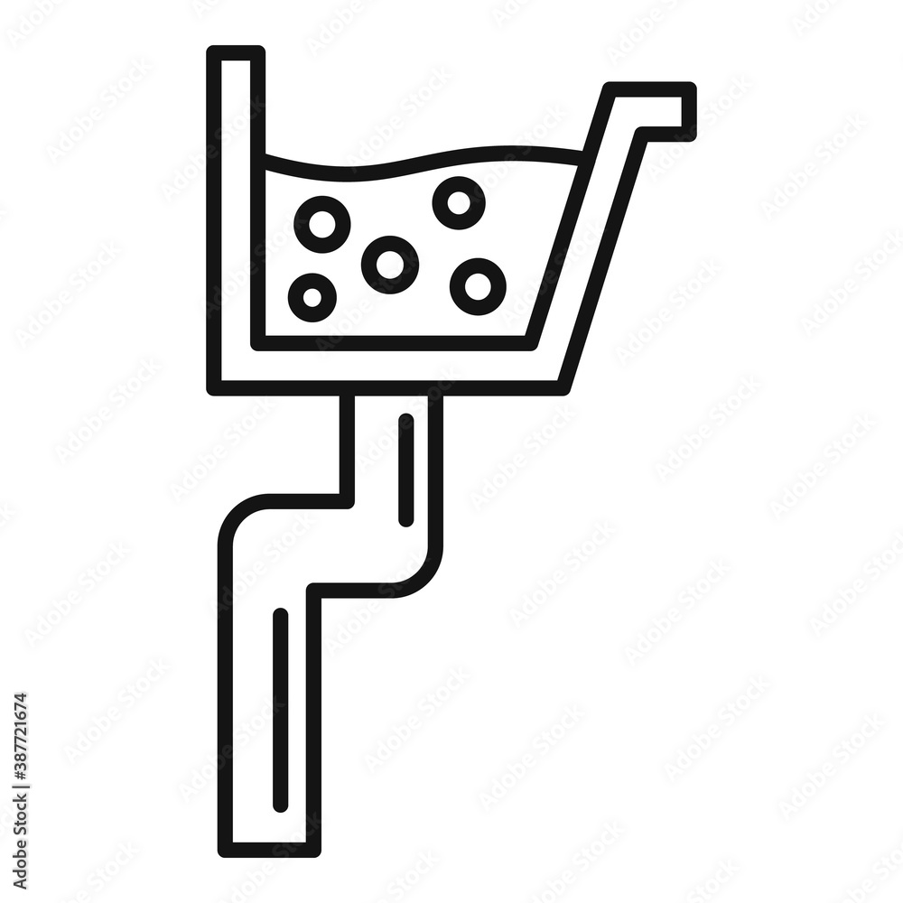 House gutter icon, outline style House gutter icon, outline style